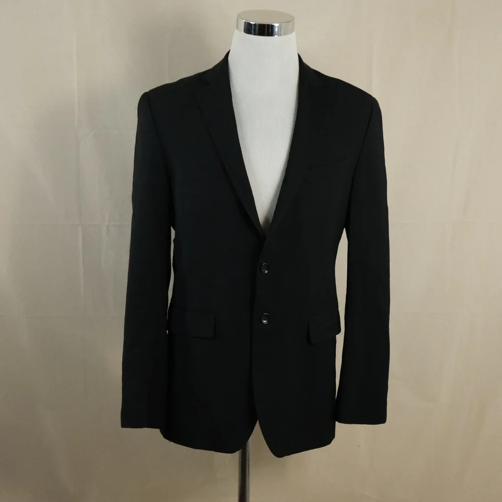 Banana Republic 38R Sport Coat Cerruti Wool Black Two Button Lined Vented Formal